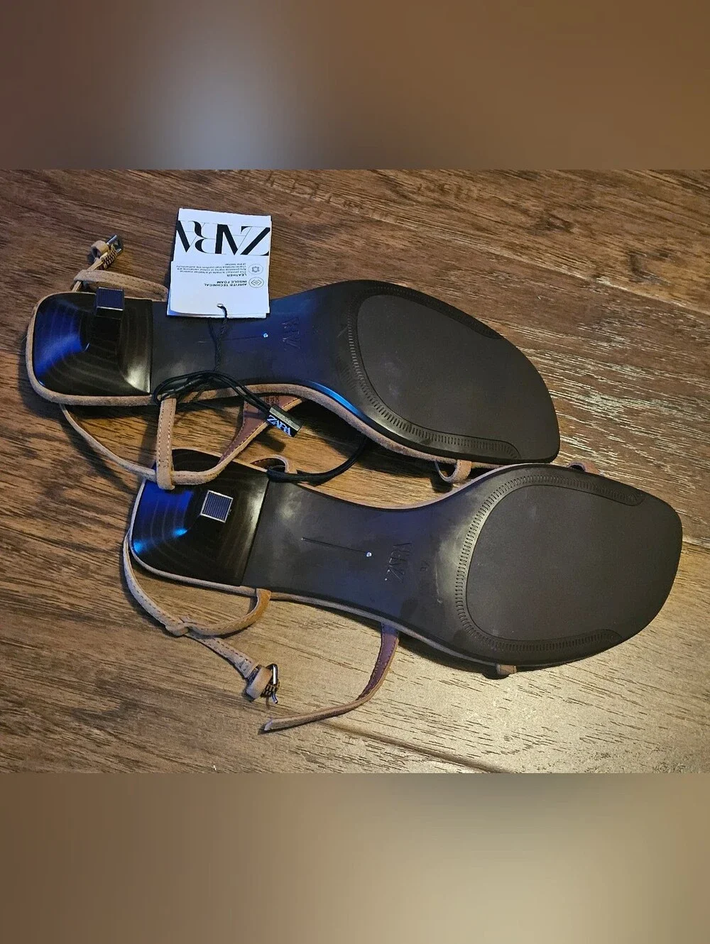 Zara brown suede Kitten Heel Sandals